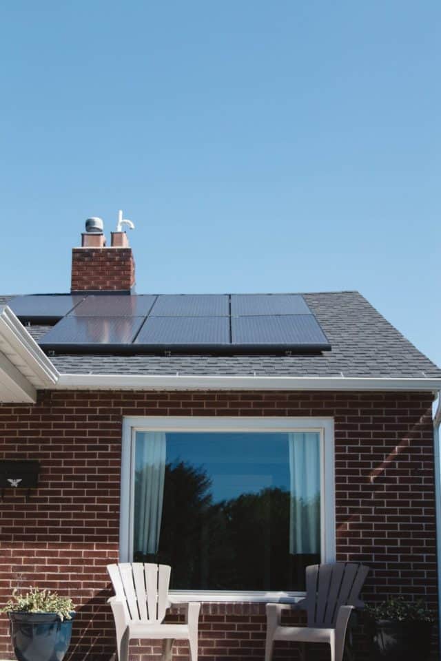 solar panels on roof of house