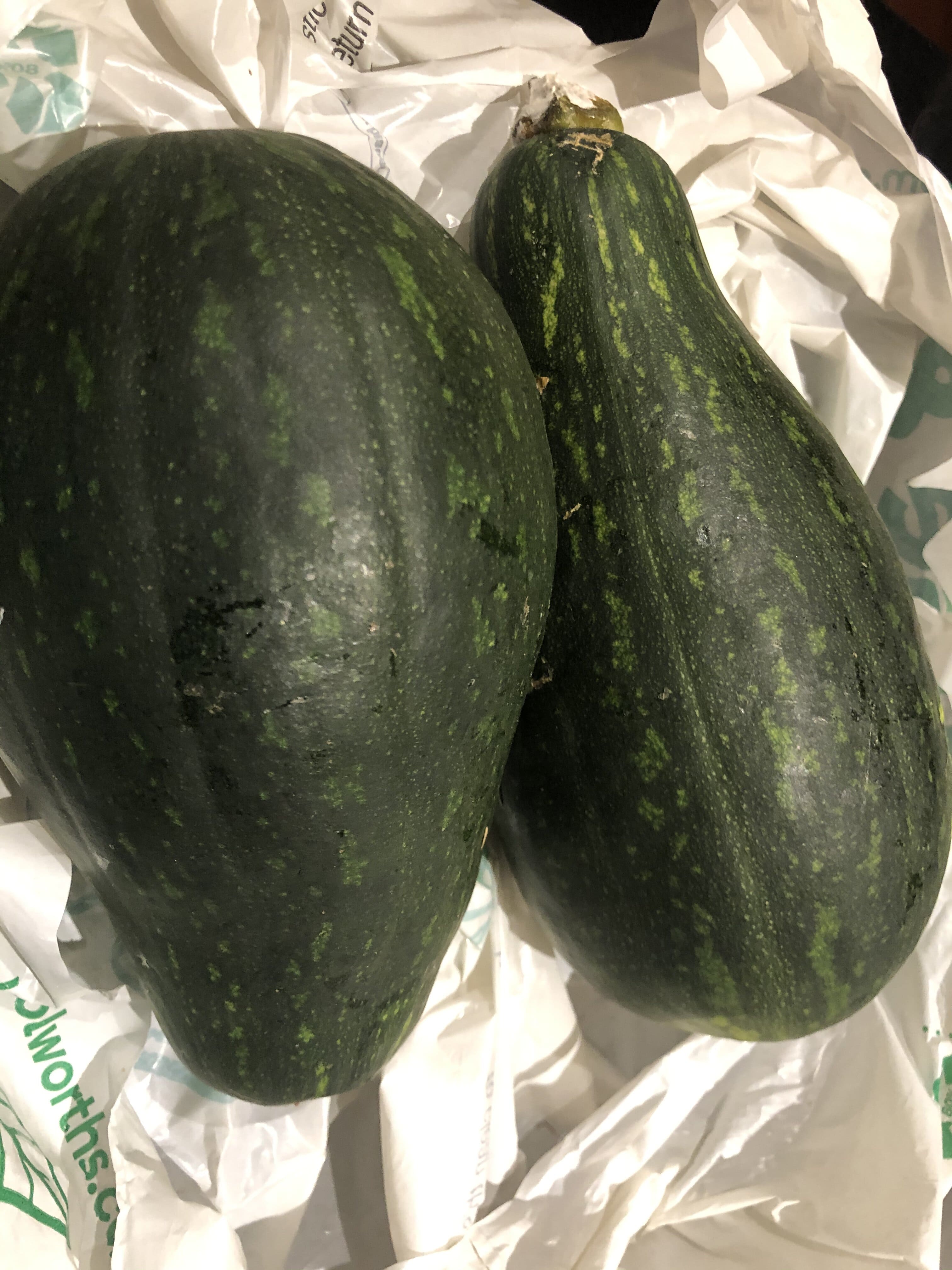 2 giant zucchini