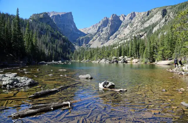 Lake in front of mountains
